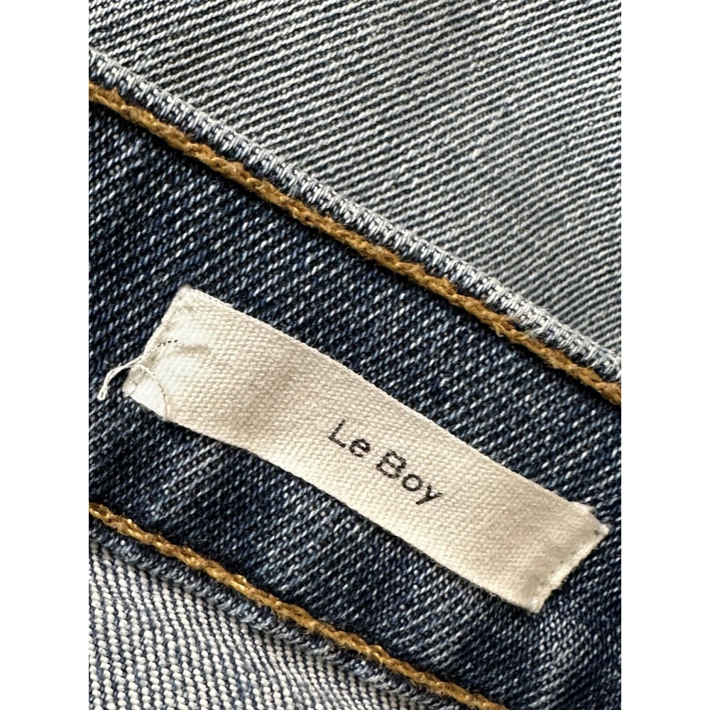 FRAME Denim Le Boy Light Wash High-Rise Straight Leg Distressed Jean Size 26 - Picture 12 of 15